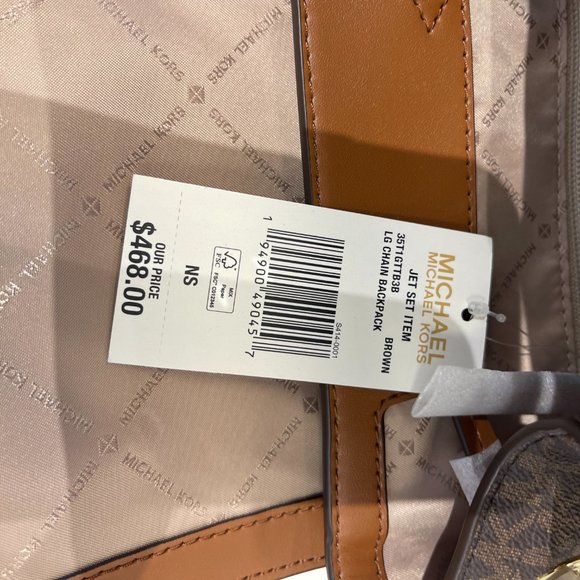 Michael Kors Jet Set Item Large Chain Backpack MK Brown - Picture 9 of 11